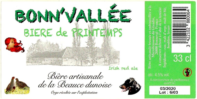 Etiquette BRASSERIE DU GLANDIN 27