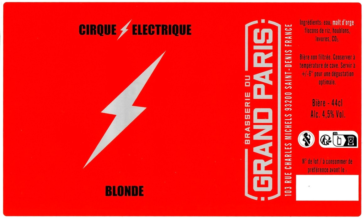 Etiquette BRASSERIE DU GRAND PARIS 100