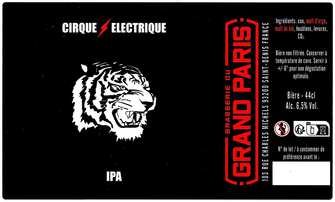 Etiquette BRASSERIE DU GRAND PARIS 101