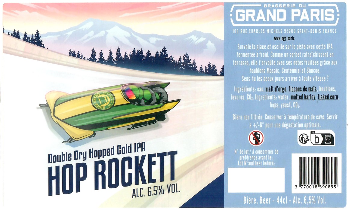 Etiquette BRASSERIE DU GRAND PARIS 105