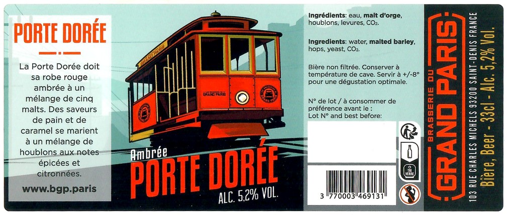 Etiquette BRASSERIE DU GRAND PARIS 114