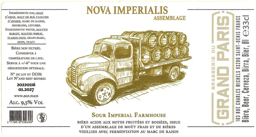 Etiquette BRASSERIE DU GRAND PARIS 125