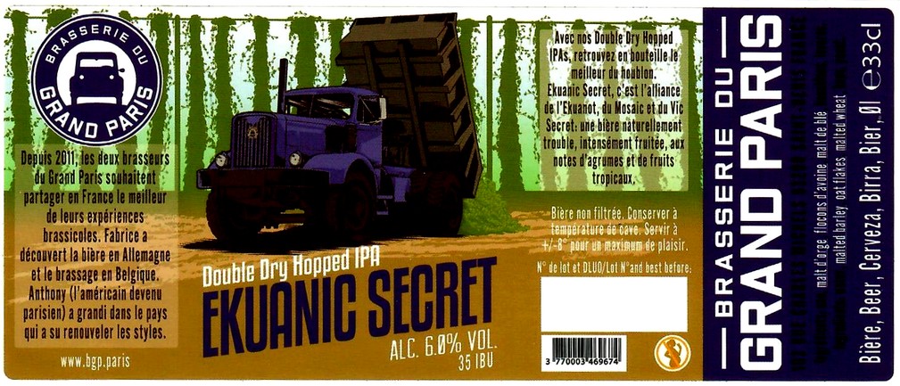 Etiquette BRASSERIE DU GRAND PARIS 13