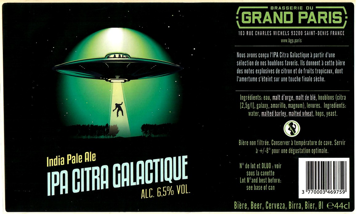 Etiquette BRASSERIE DU GRAND PARIS 134