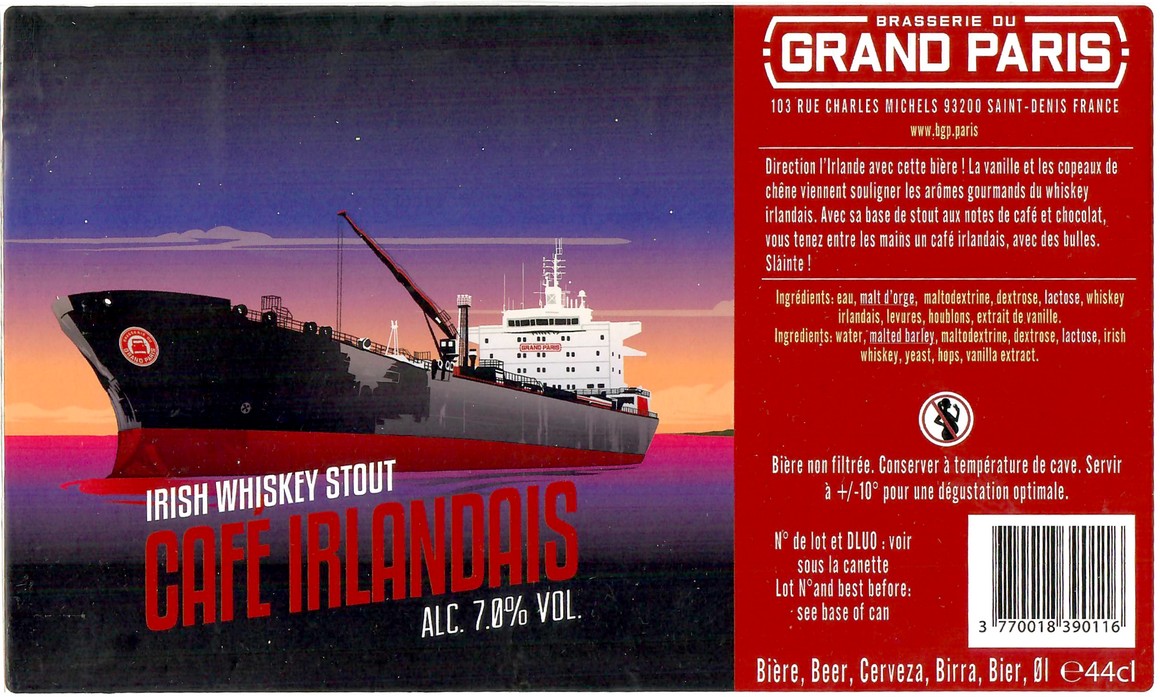 Etiquette BRASSERIE DU GRAND PARIS 135