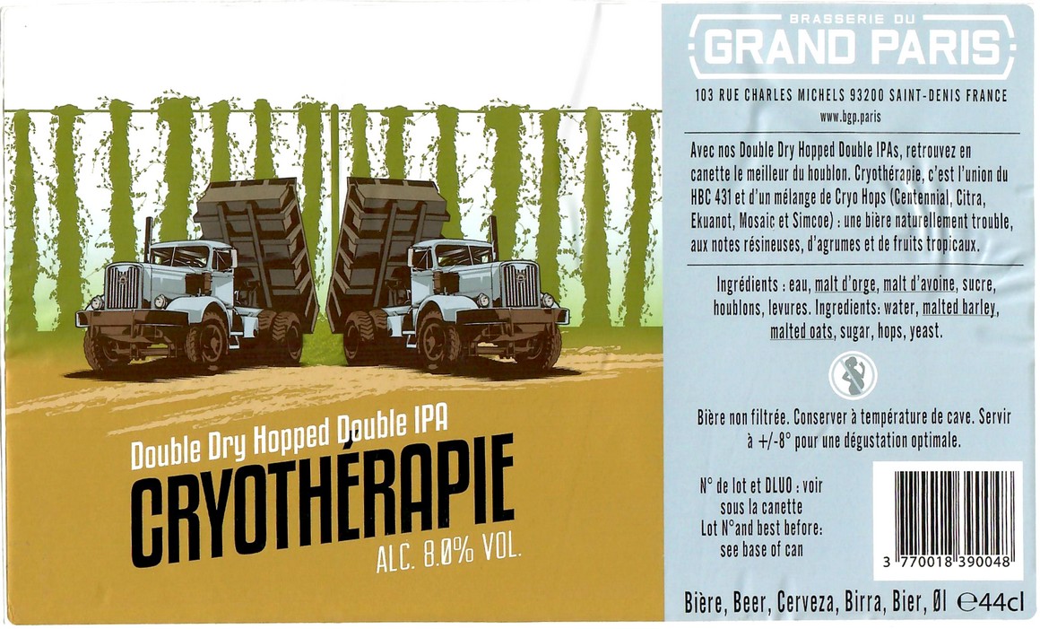 Etiquette BRASSERIE DU GRAND PARIS 136