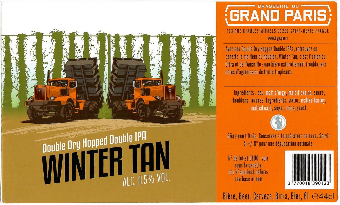 Etiquette BRASSERIE DU GRAND PARIS 138