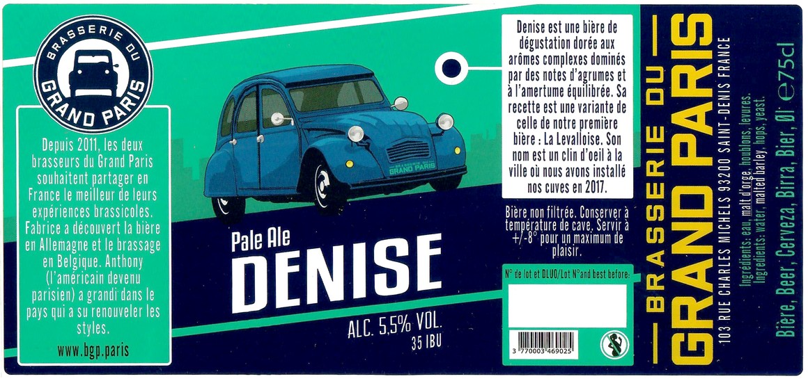 Etiquette BRASSERIE DU GRAND PARIS 142