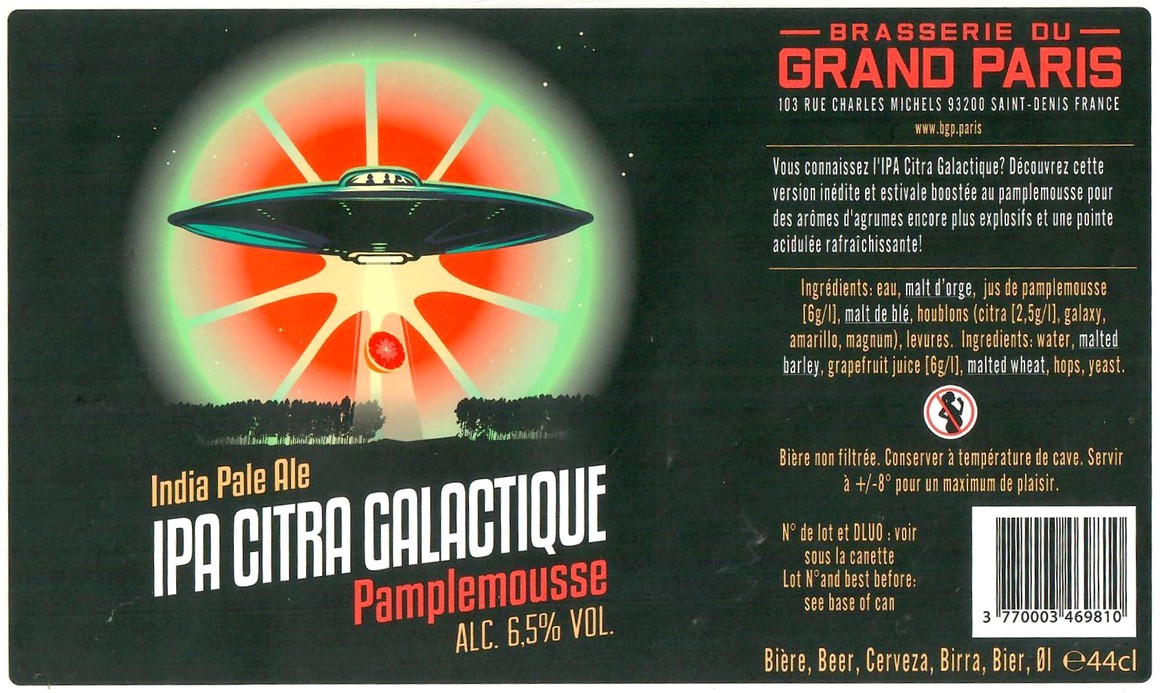 Etiquette BRASSERIE DU GRAND PARIS 51