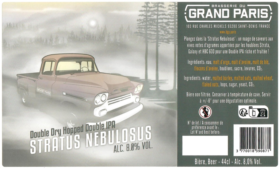 Etiquette BRASSERIE DU GRAND PARIS 80