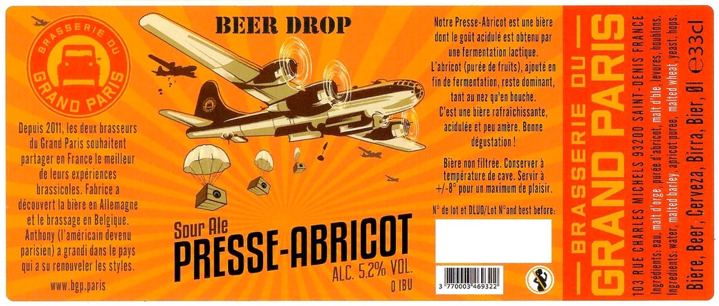 Etiquette BRASSERIE DU GRAND PARIS 84