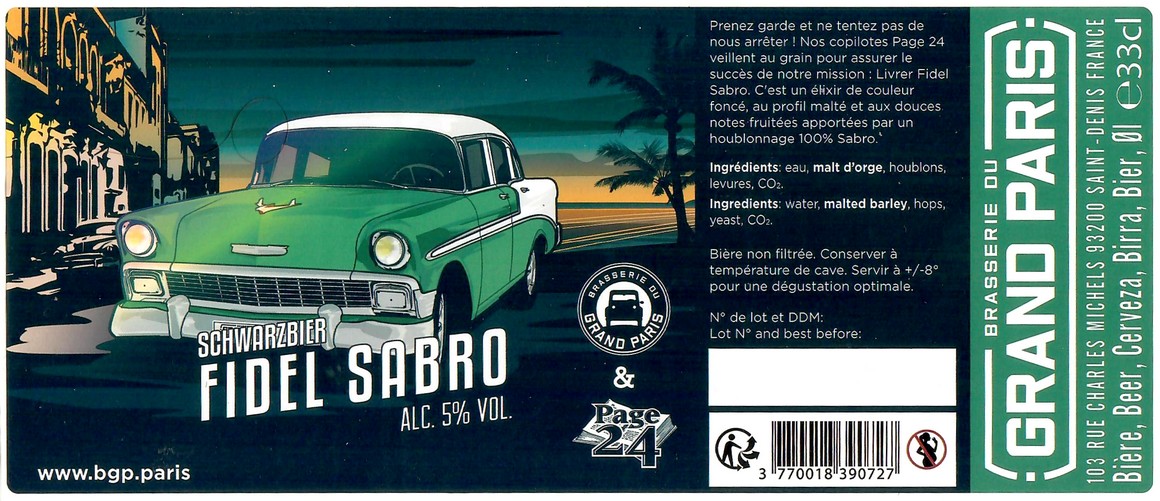 Etiquette BRASSERIE DU GRAND PARIS 86