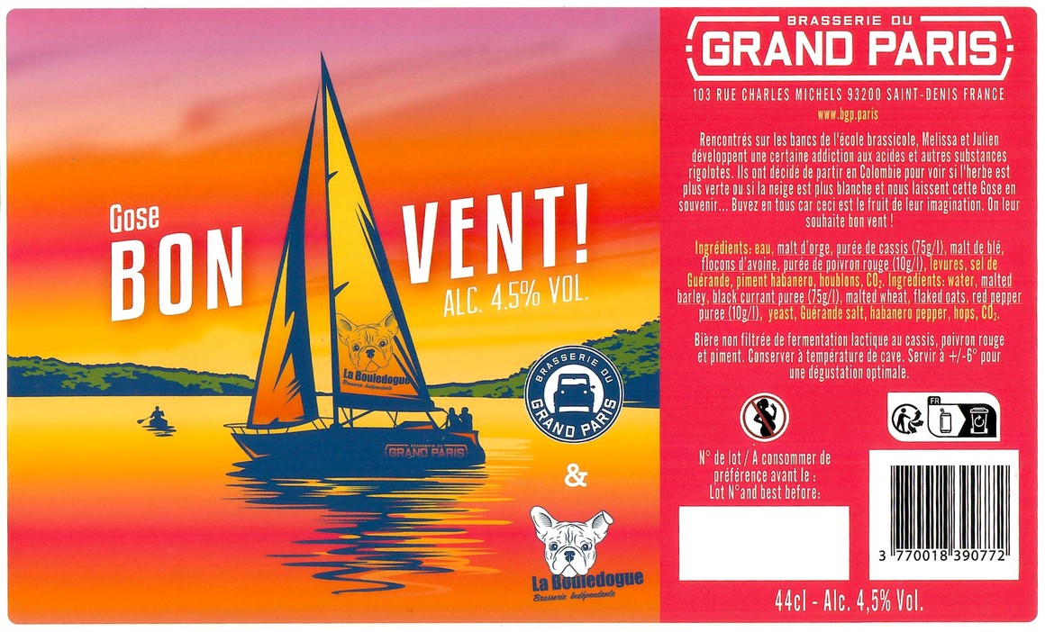 Etiquette BRASSERIE DU GRAND PARIS 93