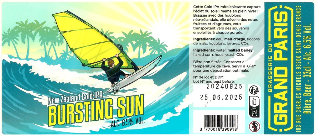 Etiquette BRASSERIE DU GRAND PARIS 99