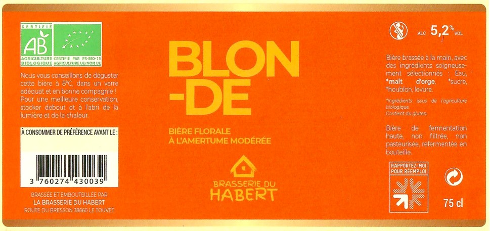 Etiquette BRASSERIE DU HABERT 11