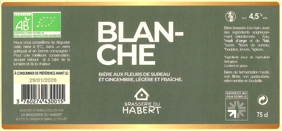 Etiquette BRASSERIE DU HABERT 15