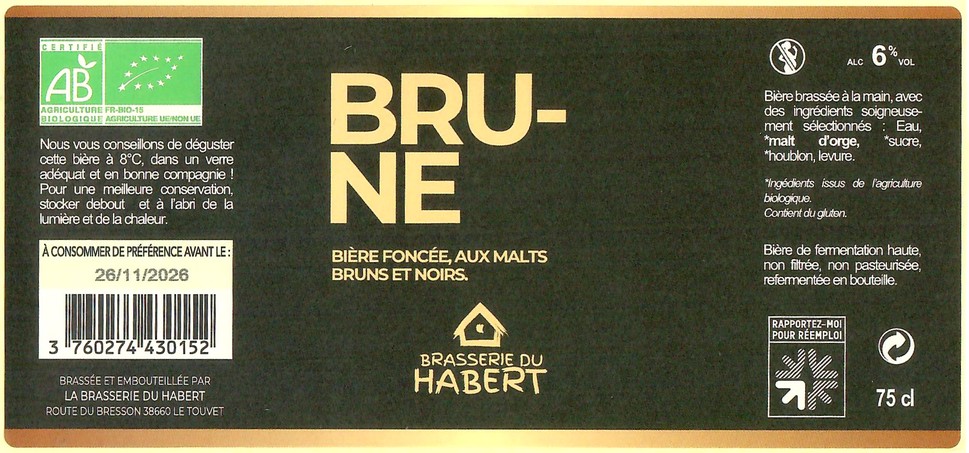 Etiquette BRASSERIE DU HABERT 16