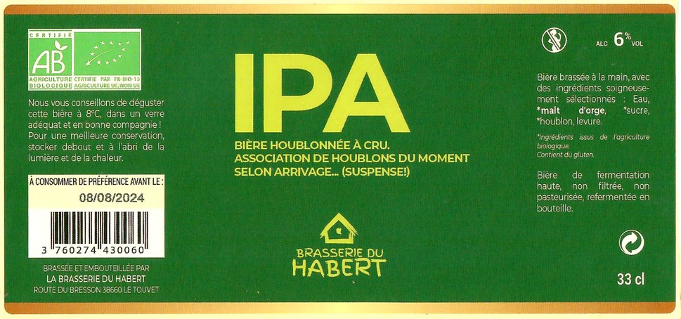Etiquette BRASSERIE DU HABERT 17