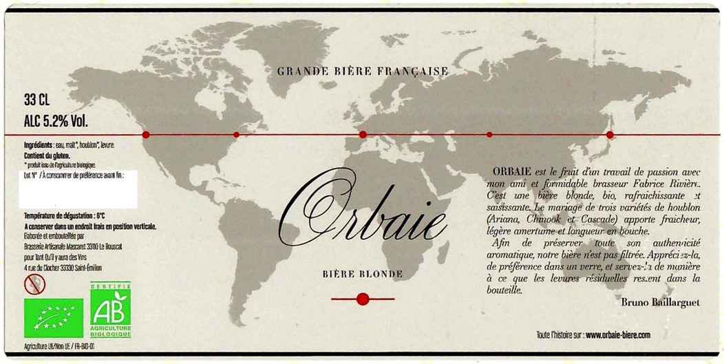 etiquette BRASSERIE DU MASCARET 41