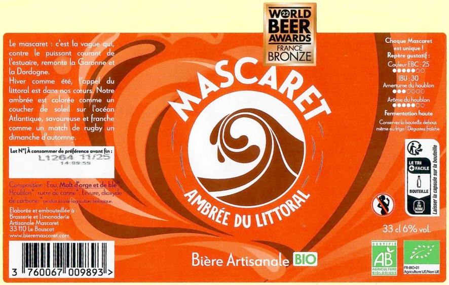 Etiquette BRASSERIE DU MASCARET 47