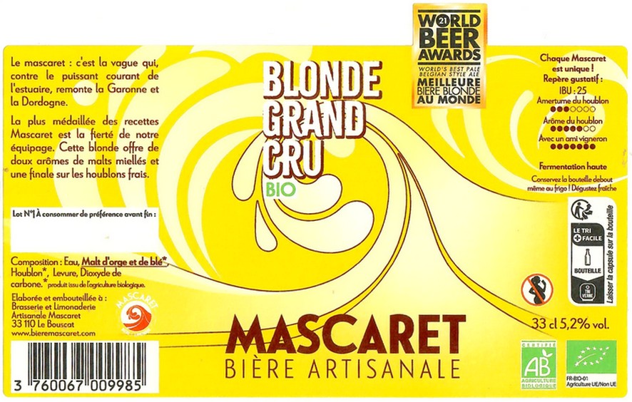 Etiquette BRASSERIE DU MASCARET 53