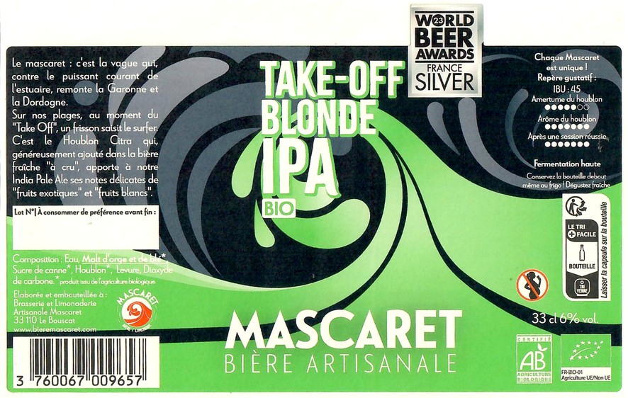 Etiquette BRASSERIE DU MASCARET 55