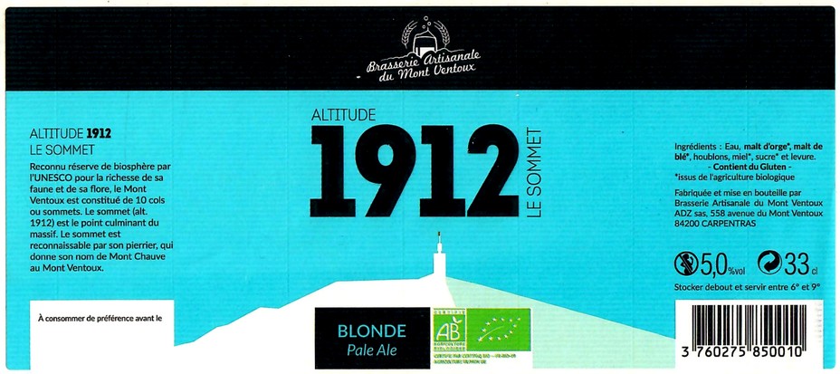 Etiquette BRASSERIE DU MONT VENTOUX 04