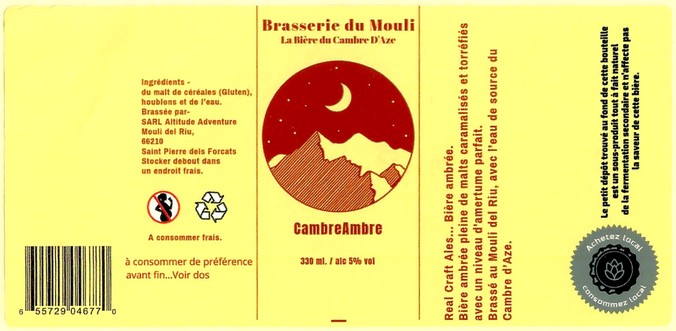 Etiquette BRASSERIE DU MOULI 07