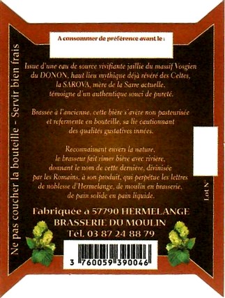 etiquette BRASSERIE DU MOULIN 06B