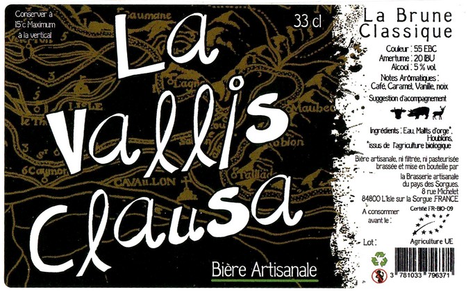 Etiquette BRASSERIE DU PAYS DES SORGUES 01