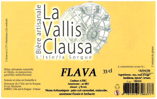 Etiquette BRASSERIE DU PAYS DES SORGUES 08