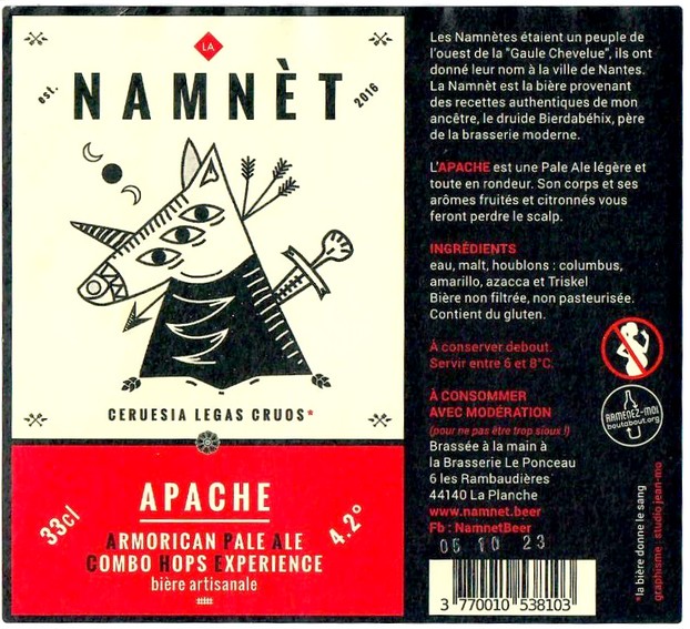 Etiquette BRASSERIE DU PONCEAU 06