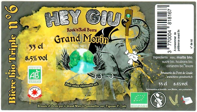 Etiquette BRASSERIE DU PONT DE COUDE 71