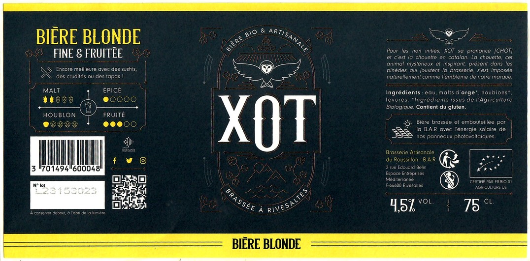 Etiquette BRASSERIE DU ROUSSILLON 06