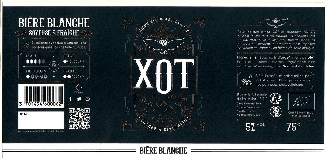 Etiquette BRASSERIE DU ROUSSILLON 07