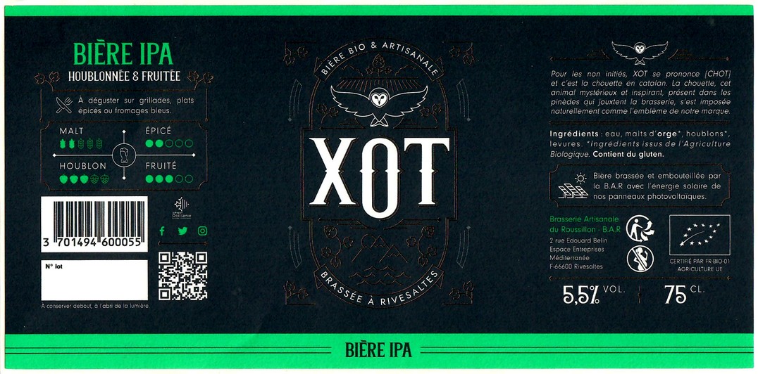 Etiquette BRASSERIE DU ROUSSILLON 08