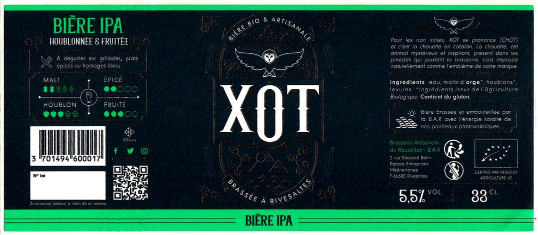 Etiquette BRASSERIE DU ROUSSILLON 13