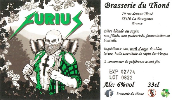 Etiquette BRASSERIE DU THONE 01