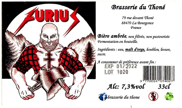 Etiquette BRASSERIE DU THONE 07