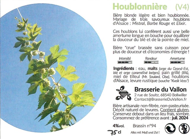 Etiquette BRASSERIE DU VALLON 18