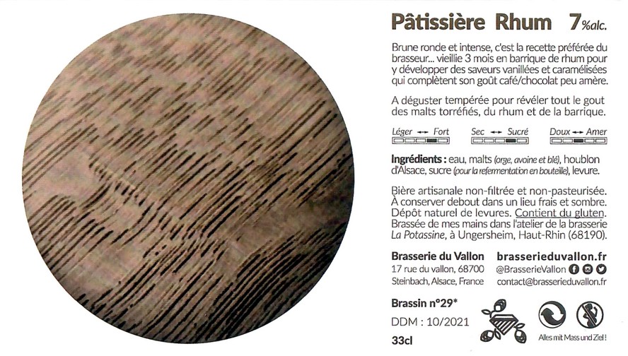 Etiquette BRASSERIE DU VALLON 30