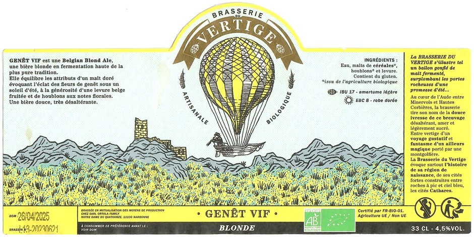 Etiquette BRASSERIE DU VERTIGE 02