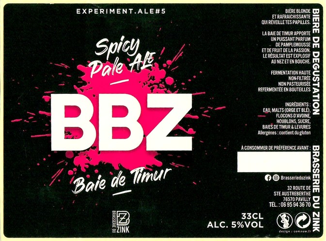 Etiquette BRASSERIE DU ZINK 05