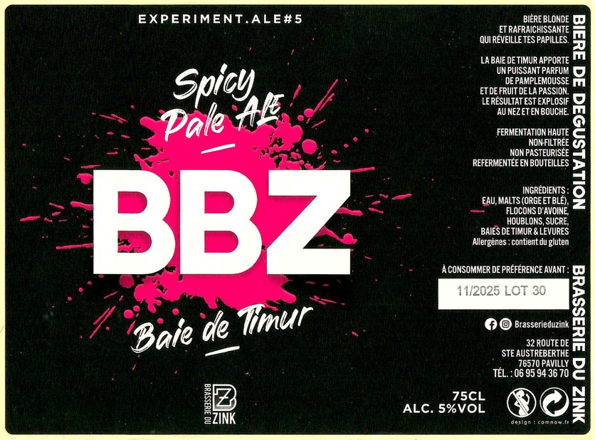 Etiquette BRASSERIE DU ZINK 06