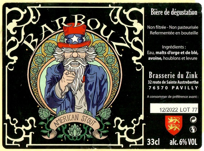 Etiquette BRASSERIE DU ZINK 18