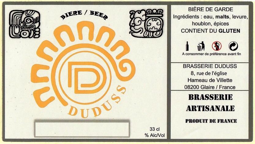 Etiquette BRASSERIE DUDUSS 08