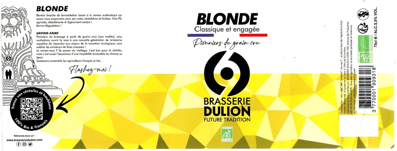 Etiquette BRASSERIE DULION 20
