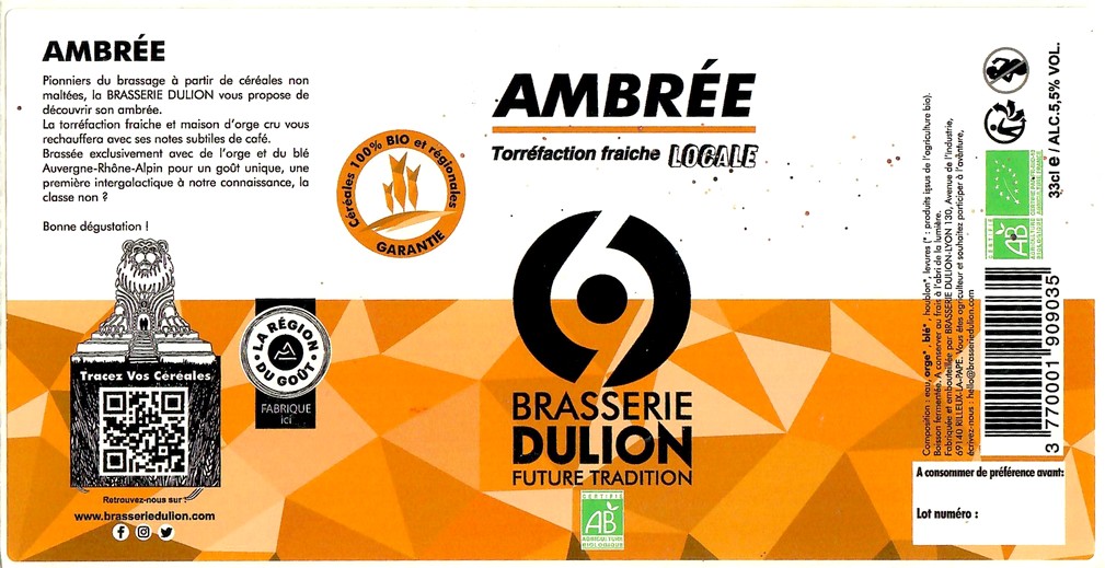 Etiquette BRASSERIE DULION 25