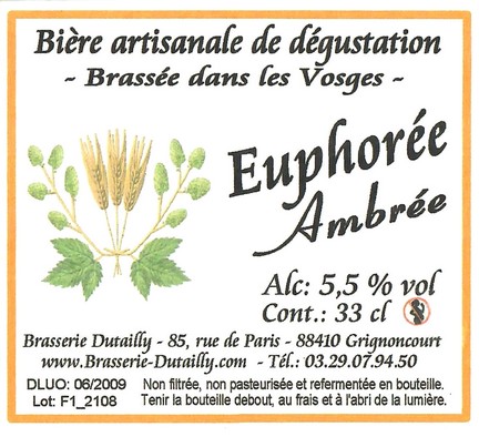 Etiquette BRASSERIE DUTAILLY 02