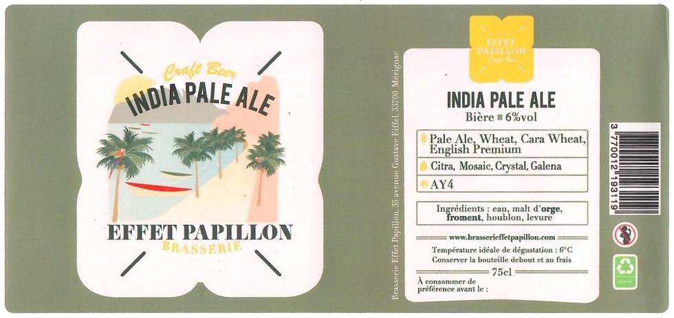 Etiquette BRASSERIE EFFET PAPILLON 57